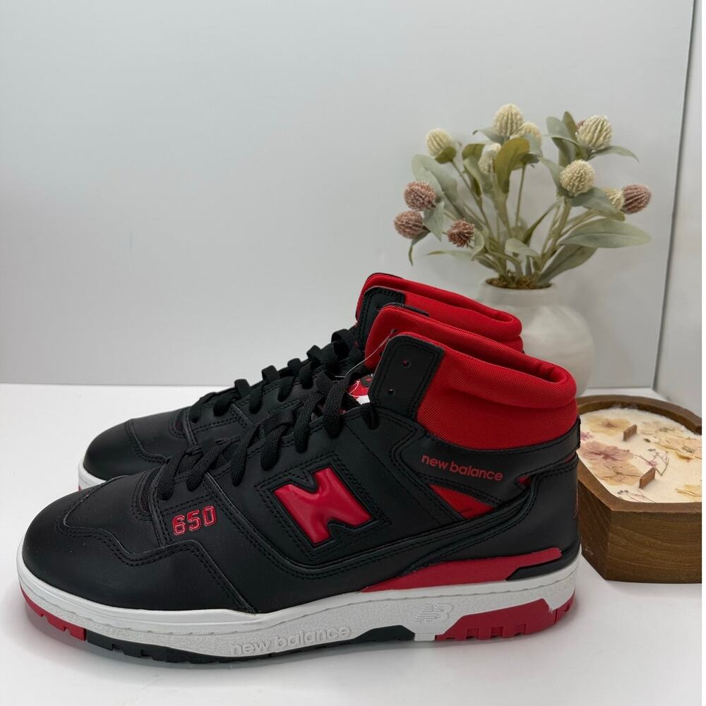 New Balance 650R High Top Sneaker Black/Red BB650RBR Men's 12D Tried On